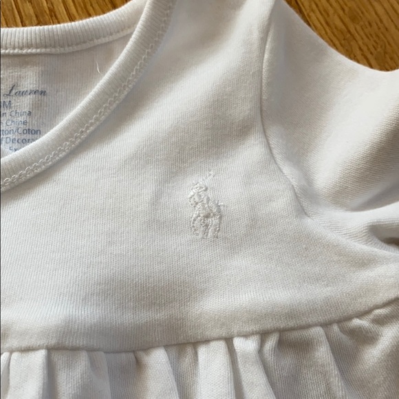 Ralph Lauren white onsie, hand covers, 3M - Picture 2 of 5